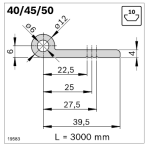 Hinge profile 40/45/50