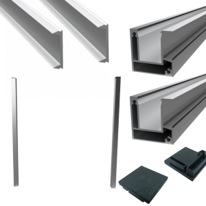 Komplet montażowy do ogrodzeń : 2 słupki na wymiar  + 2 zaślepki górne + 2 zaślepki boczne