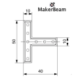 MAKERLINK - łącznik "T" do profili aluminiowych