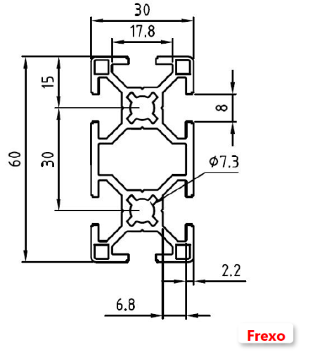 Profil aluminiowy 30x60x2000 [8]