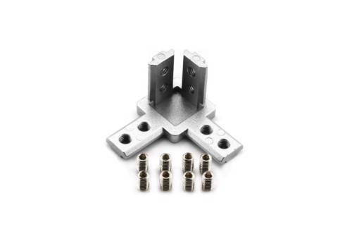 Łącznik wewnętrzny 3-stronny ukryty Srebrny 30x30