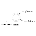 Dystans plastikowy 6x8x1 (12szt)