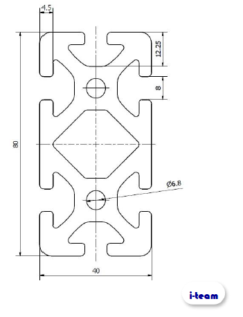 Profil aluminiowy 40x80x500 [8] H