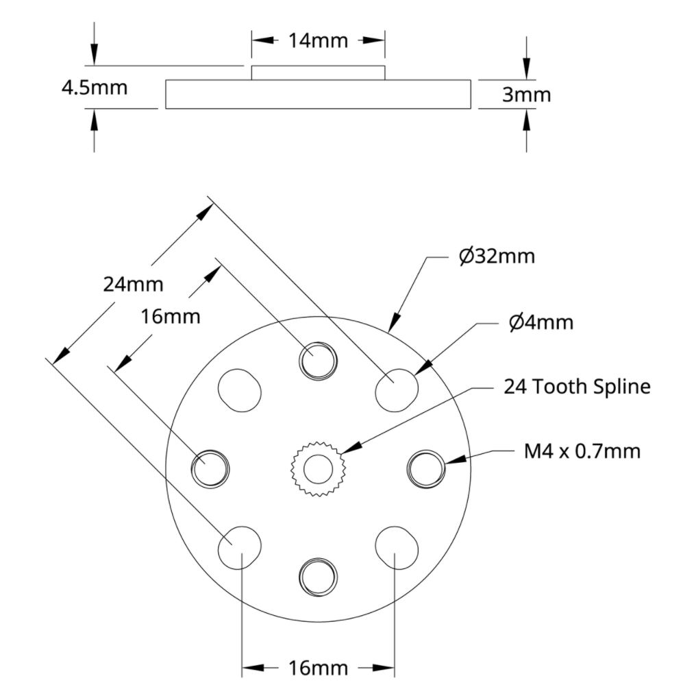 Light Servo Hub (24 teeth, 32mm diameter)